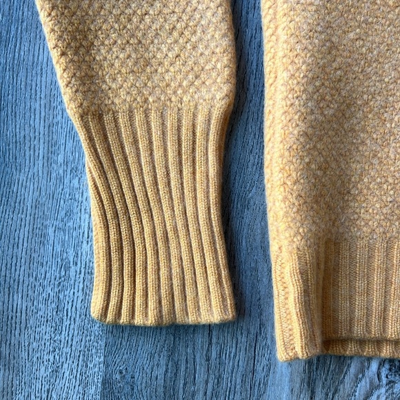 Johnstons of Elgin Cardigan Orange Cashmere Textured Collared Sweater Size Small - Picture 11 of 12